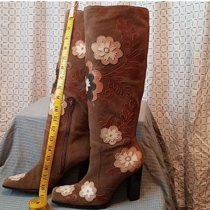 Nine West Appliqué Knee High Boots